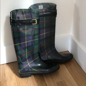 Lauren Ralph Lauren plaid green Rosalyn rain boots